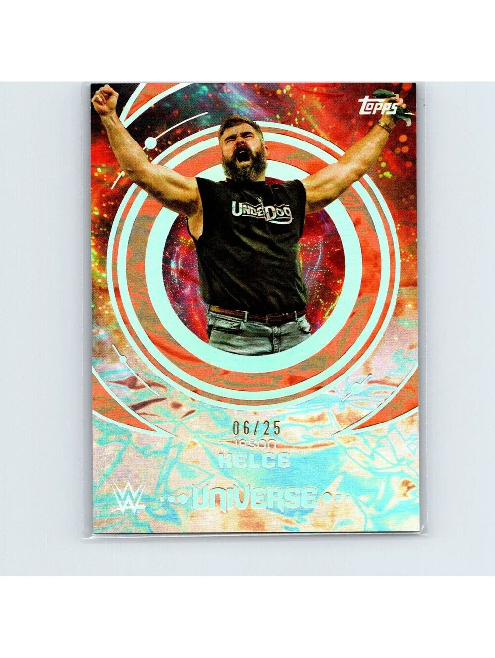 2025 Topps Universe WWE Jason Kelce #74 Orange #/25